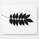 Black & white vector laurel branch silhouette mousepads