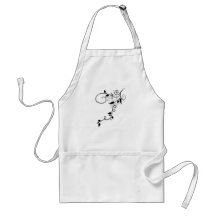 Black & white vector swirl branch silhouette aprons