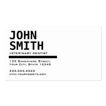 Black & White Veterinary Dentist Business Card