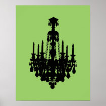Black & White Vintage Chandelier Graphic