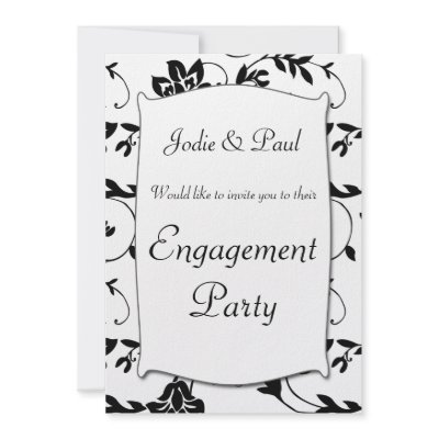Black & White - Wedding - Engagement Invitation by ZazzleBusinessCards