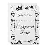 Black & White - Wedding - Engagement Invitation
