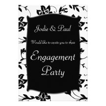 Black & White - Wedding - Engagement Invitation