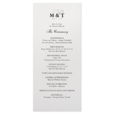 Black & White Wedding Program by InspiredWeddings