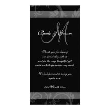 Black white wedding "thank you" party picture card