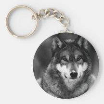 Black & White Wolf Keychains