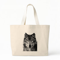 Black & White Wolf Portrait Bag