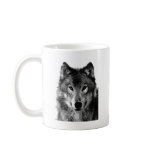Black & White Wolf Portrait Mugs