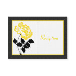 Black, White, Yellow Peony on Linen Enclosure Card