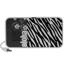 Black & White Zebra Stripes; Aloha iPod Speaker