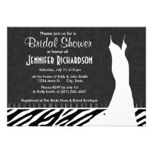 Black & White Zebra Stripes Invites