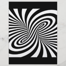 BLACK WHITE ZEBRA SWIRLS PATTERNS OPTICAL ILLUSION PERSONALISED FLYER