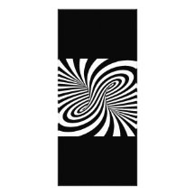 BLACK WHITE ZEBRA SWIRLS PATTERNS OPTICAL ILLUSION RACK CARD DESIGN