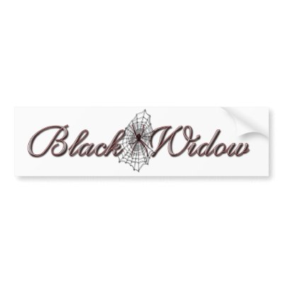 Black Widow Bumper Stickers by MoonArtandDesigns