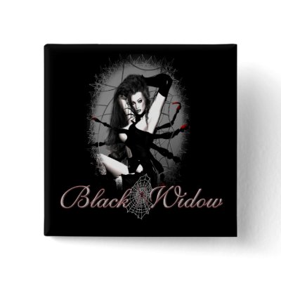 Black Widow Button by MoonArtandDesigns