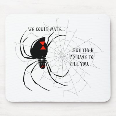 Black Widow Mouse Pad by firebirdfinearts