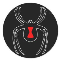 Black Widow Outline Round Sticker