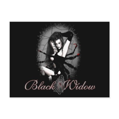 Black Widow Postcard by MoonArtandDesigns