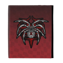 Black Widow Spider Illustrated Chrome iPad Folio iPad Folio Case