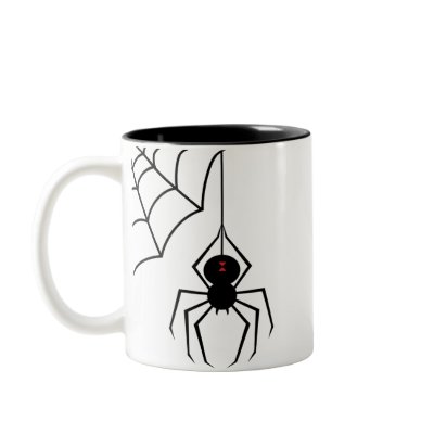 Black Widow Spider mug by holiday_tshirts