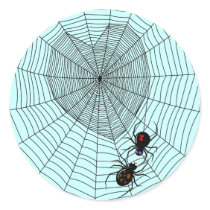 Black Widow Round Sticker