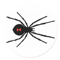 Black Widow Round Sticker