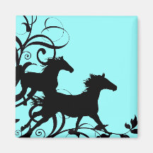 Black Wild Horses Magnet