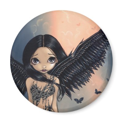 "Black Winged Angel" Magnet by strangeling