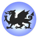 Black Winged Wales Dragon Against Blue Sky Sun