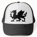 Black Winged Wales Dragon Sports Team Club Hat