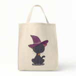 Black Witch Cat Tote Bag