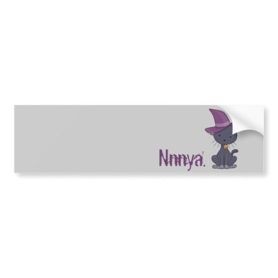 Black Witch Cat Bumper Stickers by bnpdesignstudio