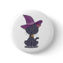 Black Witch Cat Buttons