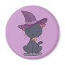 Black Witch Cat Refrigerator Magnet