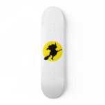 Black witch silhouette against golden full moon skateboards