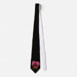 Black with a single red rose ties
