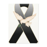 Black with Dove Ribbon Awareness Postcards