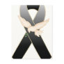 Black with Dove Ribbon Awareness Postcards
