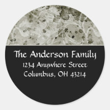 Black with Green Grungy Topper Address Labels Stickers