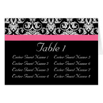 Black with Pink Passion Damask