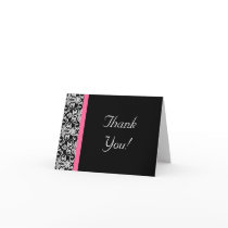 Black with Pink Passion Damask