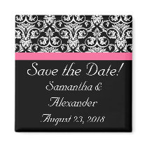 Black with Pink Passion Damask