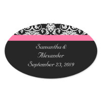 Black with Pink Passion Damask