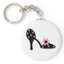 Black With Pink Polka Dot Shoe Keychain