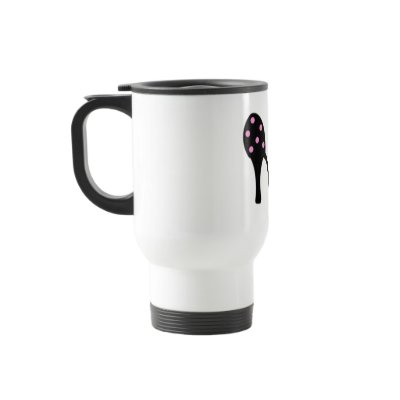 Black With Pink Polka Dot Shoe Mug by TNMgraphics