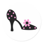 Black With Pink Polka Dot Shoe Sticker