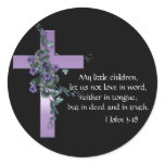 Black with Purple Cross & Purple Flowers stickers