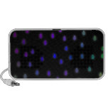 Black with rainbow colour rain drops. iPod speaker