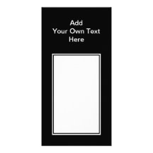 Black with White Area and Custom Text. Personalised Photo Card