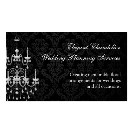 Black with White Chandelier Silhouette Business Card Templates